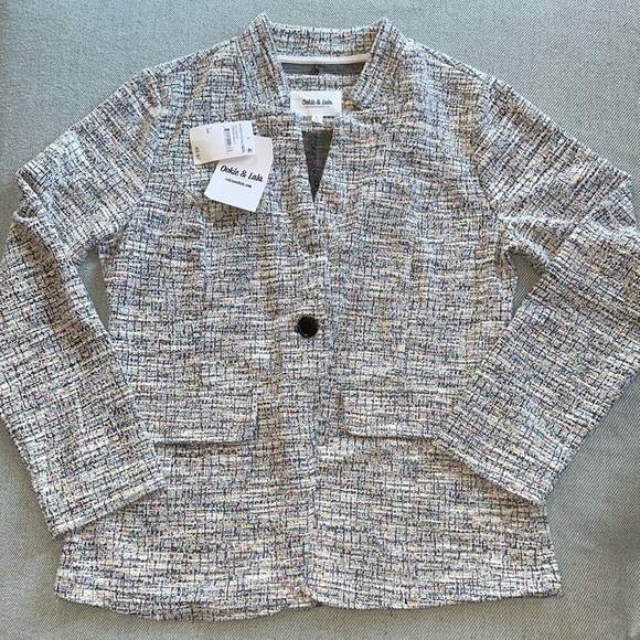 NWT Nordstrom Brand Tweed Single  Button Blazer - Picture 2 of 9